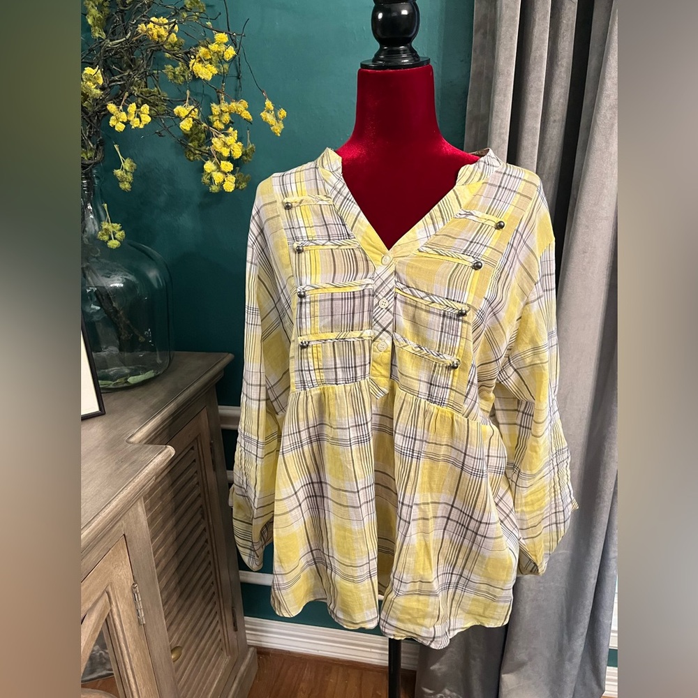 Torrid Yellow Plaid Top 💛